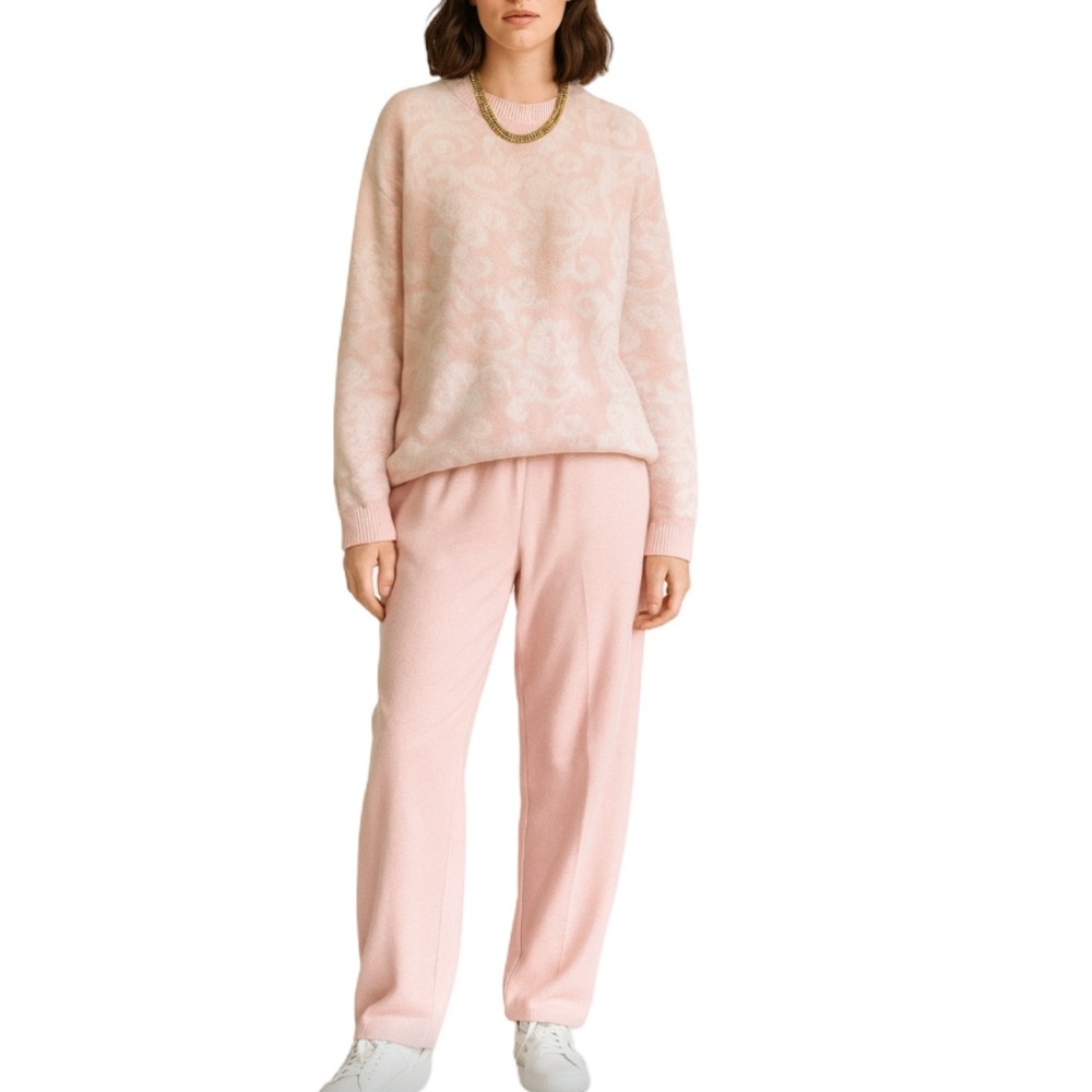 Vintage 1980’s Alfred Dunner 2 Piece Set Powder Pink Floral Sweater - Picture 2 of 16